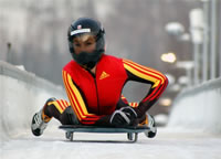 Skeleton im Ziel